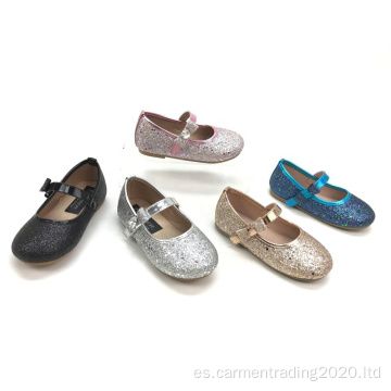 NUEVA Moda Niños Glitter Flat Socino zapatos de aderezo